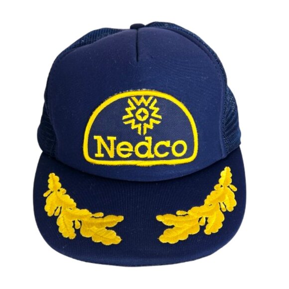 Vintage 80s NEDCO Trucker Hat Edmonton Alberta Northern Electric Company Blue - Picture 11 of 12